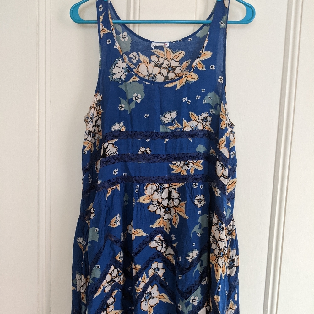Intimately Free People Blue Flower Print Dress L